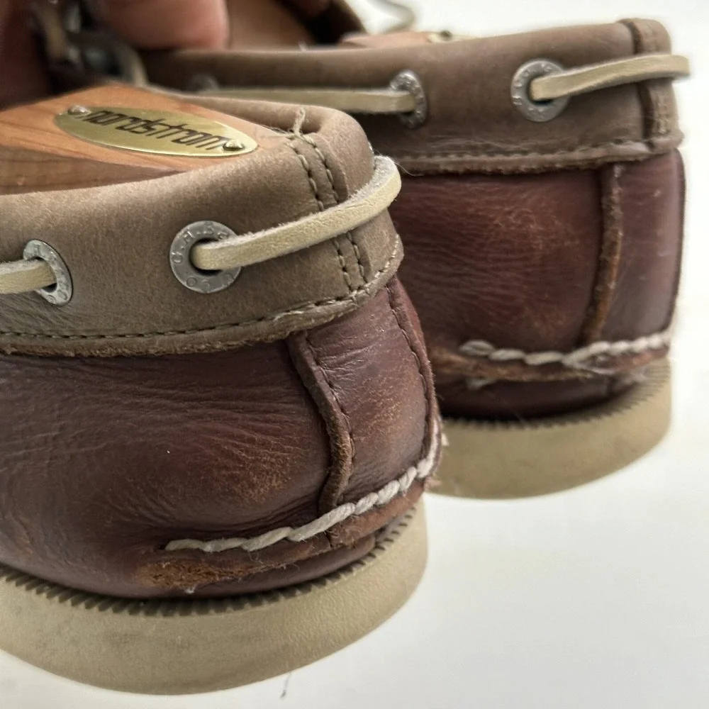 Handcrafted G.H. Bass Men's‎ 11.5 Hampton Boat Shoes Brown 2 Tone Leather Deck